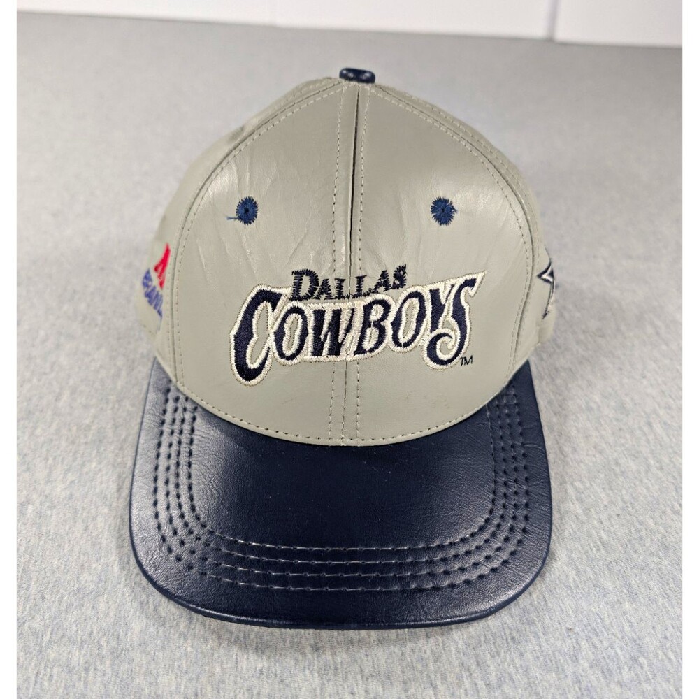 Modern Dallas Cowboys NFL Official Leather Hat Cap Gray/Blue One Size Adjustable